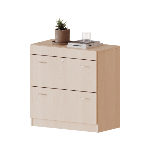 Hängeregisterschrank, 2 Ordnerhöhen - Serie evo180 B/H/T: 80x82x50 cm, 2 Auszüge, abschließbar, mit Sockel (81 mm)