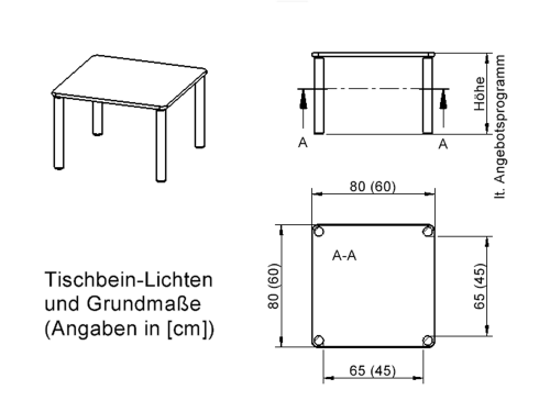 Tisch ZALOTTI mit Schichtstoff-Belag Quadrattisch, B/H/T: 60x41x60 cm, Massivholzbeine Ø 60 mm, Fußvariante: fahrbar