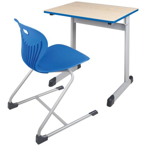 Einer-Schülertisch 75x65 cm Modell T, HPL-Tischplatte mit Massivholz Einleimer Tischhöhe: 53 cm