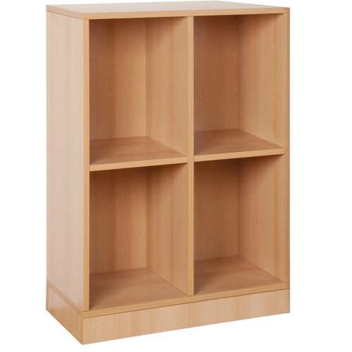 Ranzenregal 4 Fächer B/H/T 66 x 98 x 40cm, Dekor wählbar, mit Sockel