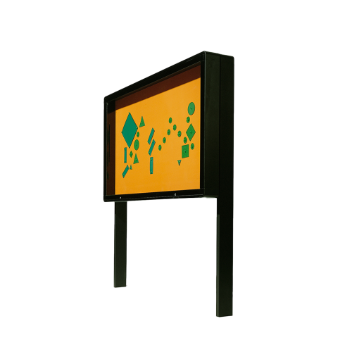 Aluvitrine Modell W8 mit Klettenstoff B/H/T: 182x107x13 cm, Einsatzbereich Innen