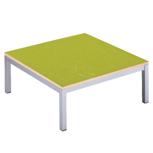 Riesenpodest mit Stahlgestell und Linoleum-Deckplatte B/H/T: 99,5x40x99,5 cm, Podestplatte mit Stahlgestell