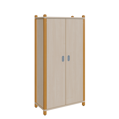 Stollen-Schrank mit 2 Türen in voller Höhe B/H/T: 82x160x40 cm, mit 2 Türen und 5 Fächern