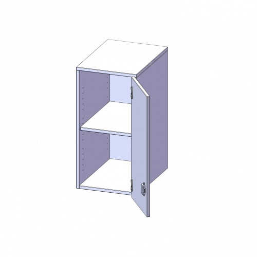 Aufsatzschrank für ErgoTray Serie, 2 Ordnerhöhen - Serie evo180 B/H/T: 36,1x72x50 cm, 1 Tür, Tür öffnet rechts