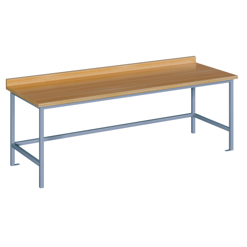 Werkbank B/H/T: 150x64x70 cm, Werkbank ohne Unterbau, Stahlgestell RAL-Farbe 9006 (weißaluminium)