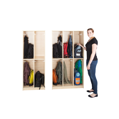 Schultaschenregal für 4 bzw. 6 Schüler B/H/T: 90,5x160x40 cm, für 6 Schüler