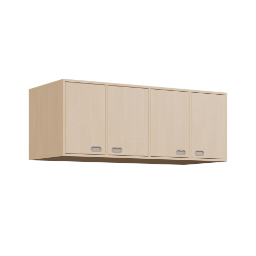 Aufsatzschrank für Liegepolster-Möbel B/H/T: 158x60x72 cm, Schrank 4-türig, für 8er Liegepolster-Bettzeug-Regal (mit Vorhangeinrichtung)