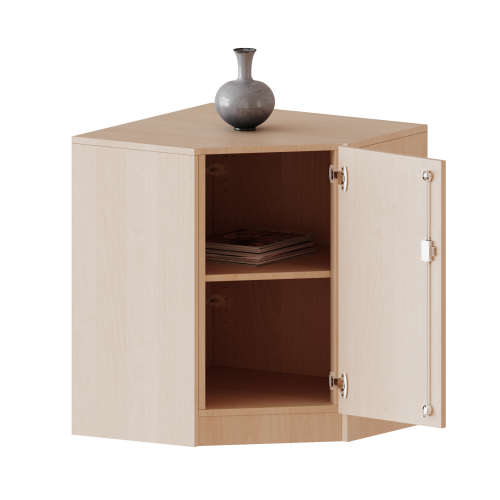 Innenecke als Schrank, 2 Ordnerhöhen - Serie evo180 B/H/T: 90x82x90 cm, Für 60 cm tiefe Schrankwände, Tür öffnet rechts, mit Sockel (81 mm)