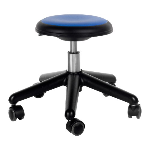 Genito Hocker mit Gaslift Höhenverstellung Sitzhöhe: 30-38 cm, mit Gleitern, Kunstleder blau