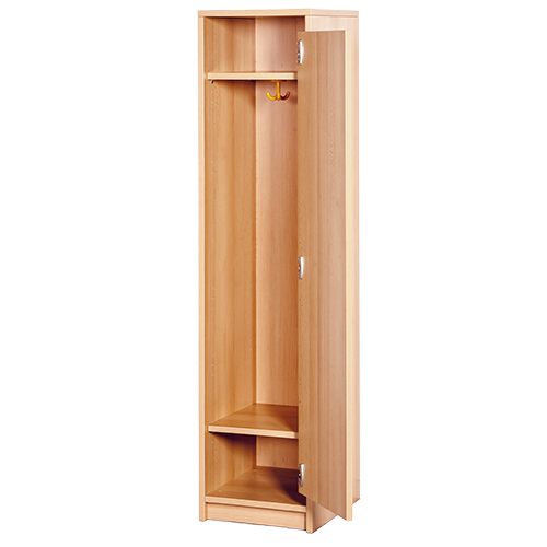 Beistellschrank für Garderobe B/H/T: 36x158x40 cm, verkürzte Tür rechts, mit Hut- und Schuhboden, Garderoben-Dreifachhaken
