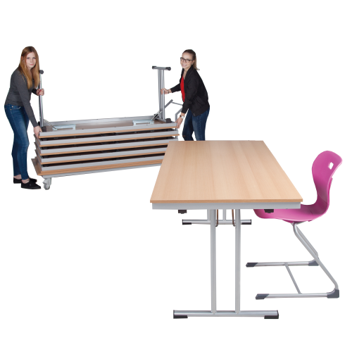 Klapptisch mit Melaminplatte, ABS Kante und pulverbeschichtetem Stahlgestell B/H/T: 120x72x60 cm, mit T-Fuß Gestell