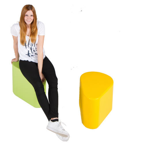 Sitzelement EGG, Hocker mit Kunstlederbezug B/H/T: 60x30/35/40/45x37 cm, auf Wunsch in schwer entflammbar lieferbar