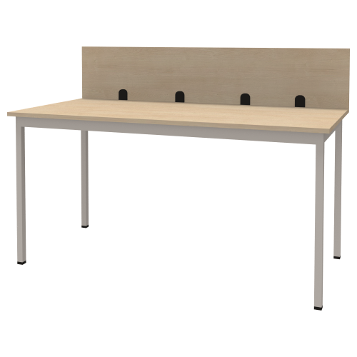 Tisch mit Aufsatz- Sichtblende und 40 mm Rundrohrgestell Tischgestell mit Rundrohr Standbeinen Ø 40 mm, die Tischhöhe 72 cm oder nach DIN ist wählbar