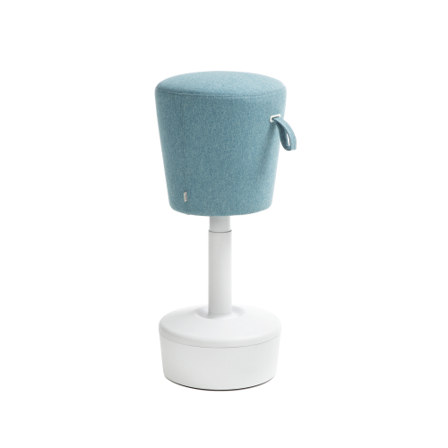 Hocker Mia mit innovativem Fußkreuz und 3D-Sitzmechanik B/H/T: 36x57-90x36 cm, Platingrau, Stoffgruppe C3