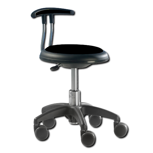 Genito Eco Drehstuhl mit Gaslift Höhenverstellung und Rückenlehne Höhenverstellung: 38-48 cm, fahrbar, Kunstleder schwarz