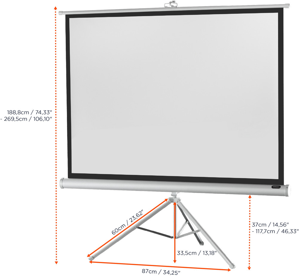 celexon Stativleinwand Economy 176 x 132 cm - White Edition