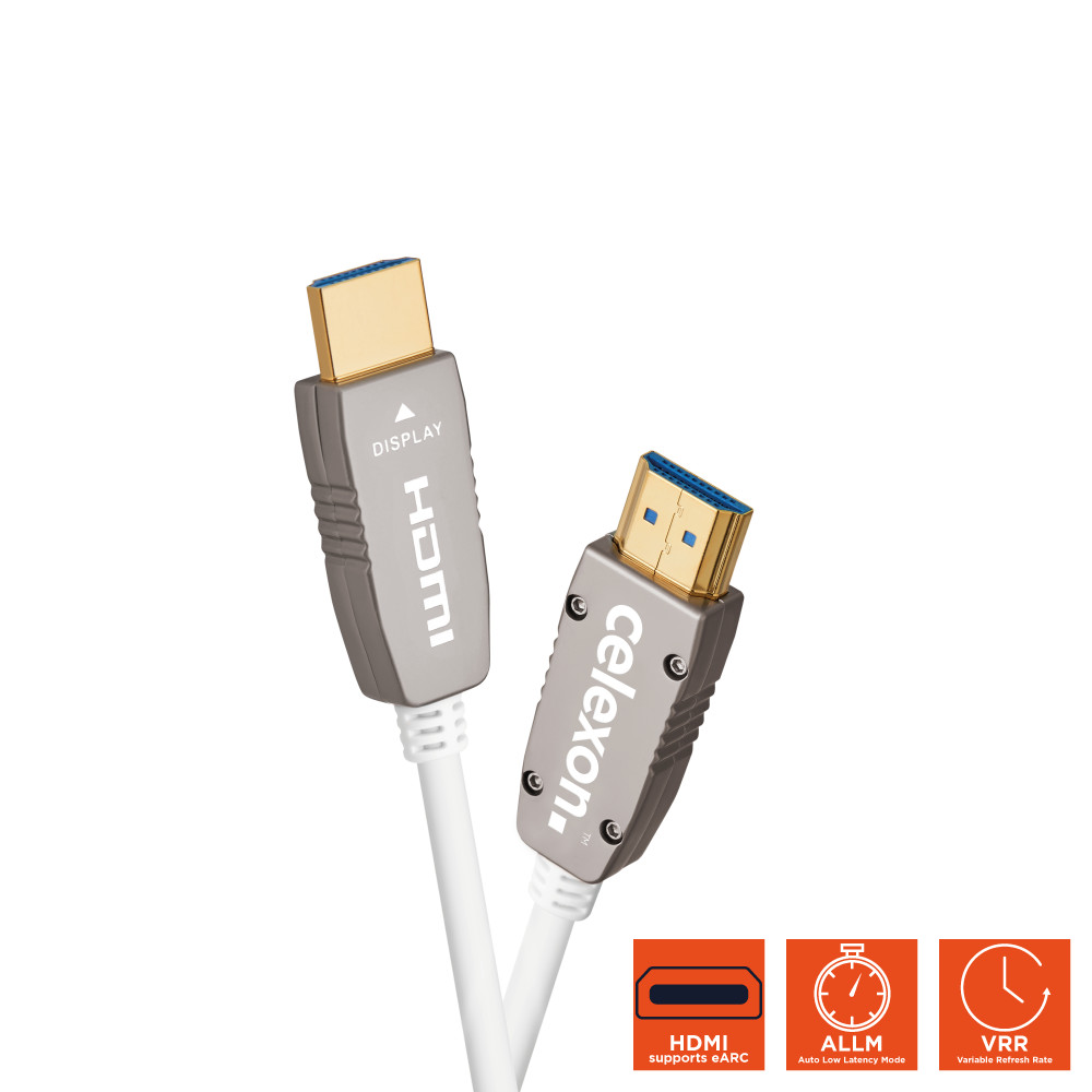 celexon UHD Optical Fibre HDMI 8K 48Gbps Active Kabel 70m, weiß