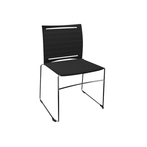 Stuhl Diane mit Netzrücken & Kunststoffsitz B/H/T: 58x85x53 cm, Gestellfarbe Chrom, mit Armlehne