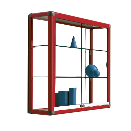 Wandvitrine V16 mit 2 verstellbaren Dickglasböden B/H/T: wählbar, 96x30 cm
