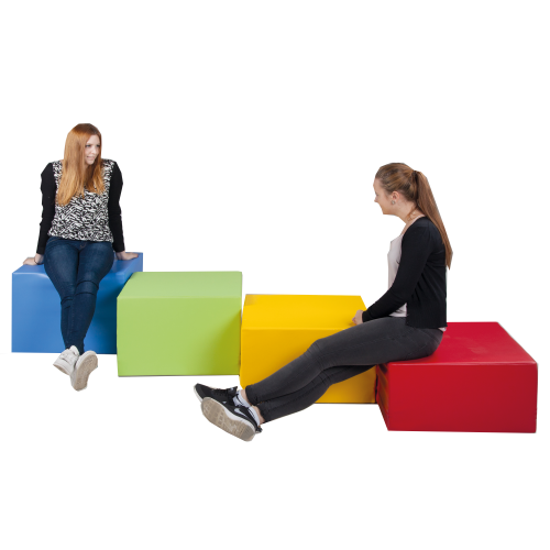 Sitzelement CUBE XL mit Stoff- oder Kunstlederbezügen B/H/T 60x30/35/40/45x60 cm, Sitzhöhe und Bezug wählbar, auch in schwer entflammbar lieferbar