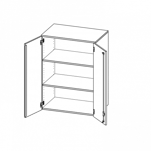 Aufsatzschrank, 3 Ordnerhöhen - Serie evo180 B/H/T: 80x108x40 cm, 2 Türen, abschließbar