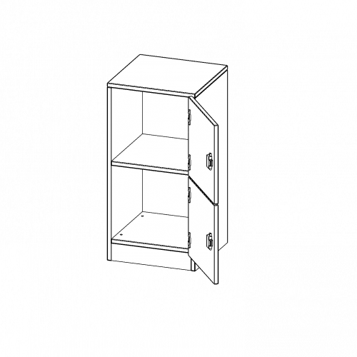 Schließfachschrank, 2 Ordnerhöhen - Serie evo180 B/H/T: 40,5x82x40 cm, 2 Schließfächer, Türen öffnen nach rechts, mit Sockel (81 mm)
