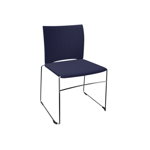 Stuhl Diane mit Sitz- und Rückenpolsterung B/H/T: 58x86x53 cm, Gestellfarbe Chrom, mit Armlehne, Stoffgruppe C3 (schwer entflammbar)