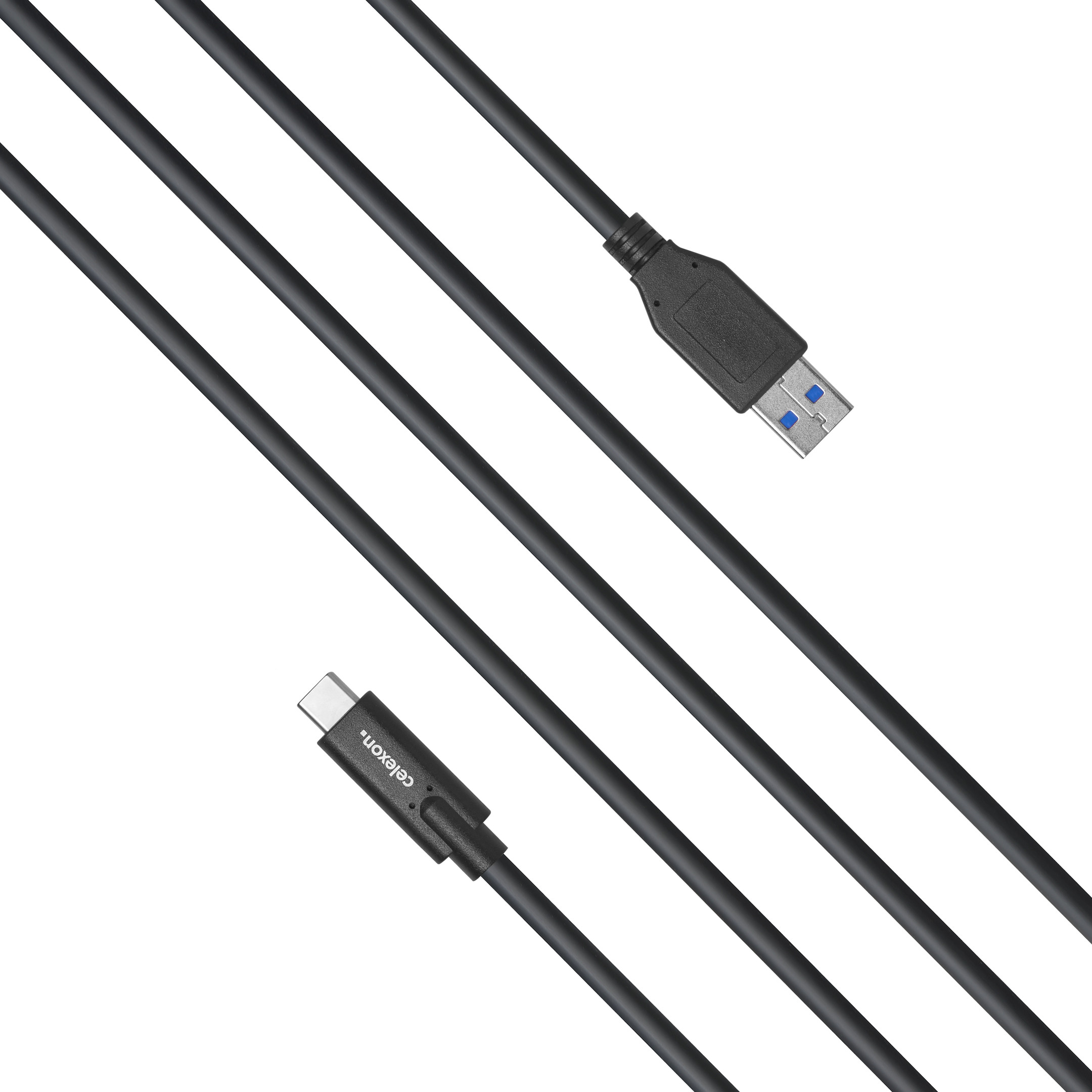 celexon USB-C auf USB-A Kabel - USB 3.2 Gen 2x1 1,0m, schwarz