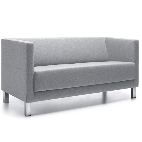 SIT!Box - 3er Sofa mit Armlehne B/H/T: 150x71x68 cm, Sitzhöhe: 44 cm, Kufengestell in chrom, Bezug Kunstleder