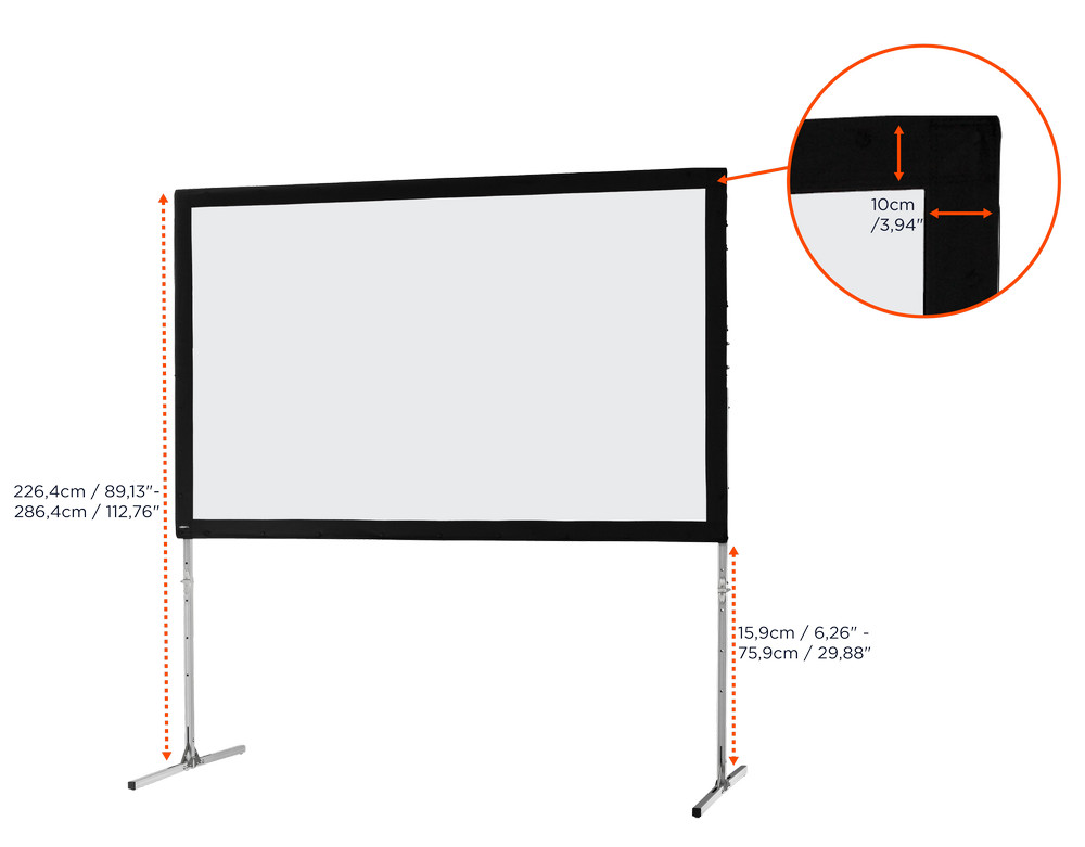 celexon Faltrahmen Leinwand Mobil Expert 305 x 190 cm, Frontprojektion