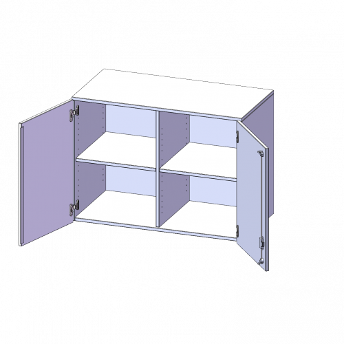 Aufsatzschrank, 2 Ordnerhöhen - Serie evo180 B/H/T: 100x72x60 cm, 2 Türen, abschließbar, mit Mittelwand