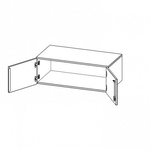 Aufsatzschrank, 1 Ordnerhöhe - Serie evo180 B/H/T: 100x36x60 cm, 2 Türen, abschließbar