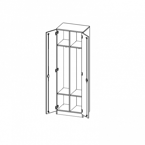 Spind Schrank, 5 Ordnerhöhen - Serie evo180 B/H/T: 60x190x40 cm, 2 durchgehende Türen, mit Sockel (81 mm)