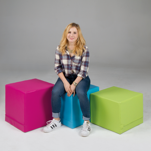 Polsterhocker CUBE  mit Stoff- oder Kunstlederbezügen B/H/T: 45x30x45 cm mit Stoffbezug