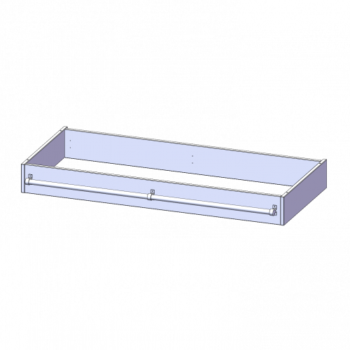 Leiterzarge zur Aufnahme einer Leiter - Serie evo180 Gesamthöhe 15 cm, für 140,6 cm breite und 60 cm tiefe Schrankwände