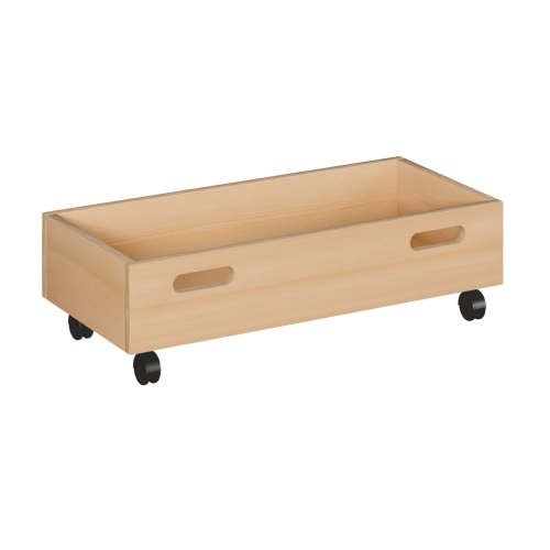 Rollkasten für Spielpodest B/H/T: 70x20x33 cm, Multiplex Birke, mit 4 Rollen