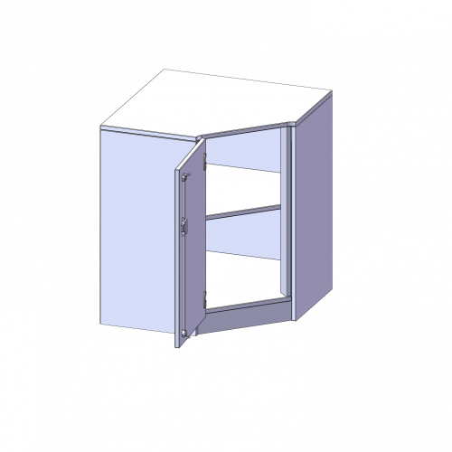 Innenecke als Schrank, 2 Ordnerhöhen - Serie evo180 B/H/T: 80x82x80 cm, Für 50 cm tiefe Schrankwände, Tür öffnet links, mit Sockel (81 mm)