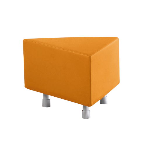 Hocker mit Stoffbezug, Sitzhöhe 43 cm als Sitzdreieck, B/H/T: 72x43x72 cm, Stoff schwer entflammbar