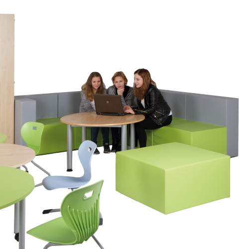 CUBE "Big Sofa" Set bestehend aus 6 Teilen, schwer entflammbar B/H/T: 225 x 75/40 x 75 cm, Sitzhöhe 40cm, Kunstleder & Polster schwer entflammbar