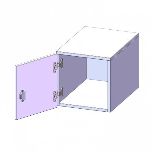 Aufsatzschrank für ErgoTray Serie, 1 Ordnerhöhe - Serie evo180 B/H/T: 36,1x36x60 cm, 1 Tür, Tür öffnet links