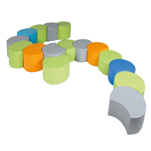 Sitzelement PAC rund mit Kunstlederbezug B/H/T 56x30/35/40/45x56 cm, auf Wunsch in schwer entflammbar lieferbar