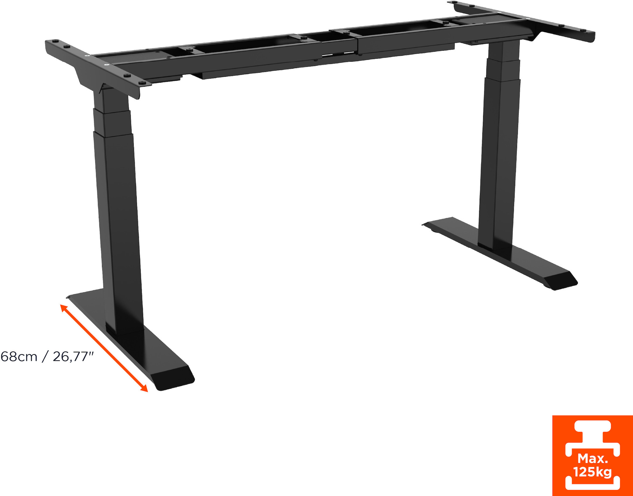 celexon elektrisch höhenverstellbarer Schreibtisch Professional eAdjust-58123 - schwarz, inkl. HPL Tischplatte 175 x 75 cm