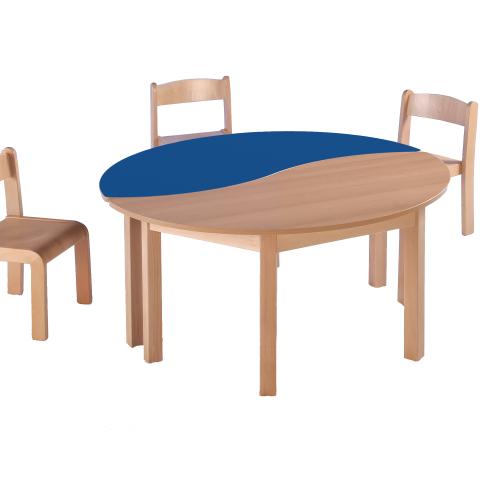 Swing-It WOODY halbrunder Wellentisch Schultisch B/H/T: 120x52x60 cm, kombinierbar mit anderen Tischen der Serie