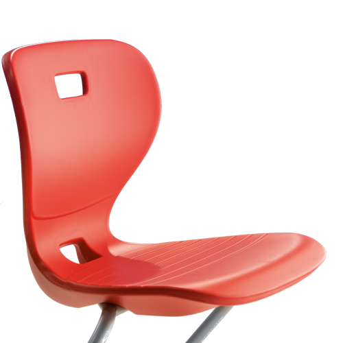 Ergostar Freischwinger Schulstuhl Sitzschalenfarbe Rot, Sitzhöhe 51 cm