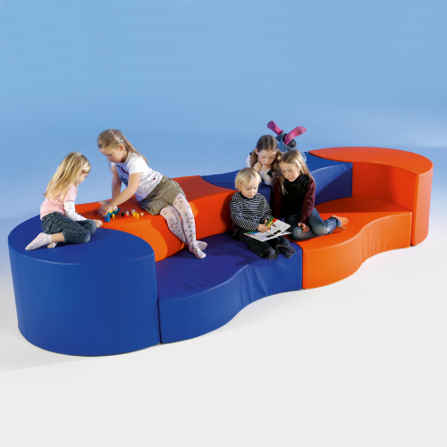 Swing-it Sit Wellensofa, 6 teilig Bezug Kunstleder Je Element B/H/T: 120x30/60x60 cm