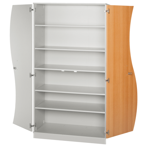 Hochschrank mit Wellentüren, 5 Einlegeböden B/H/T: 104,5x190x50 cm