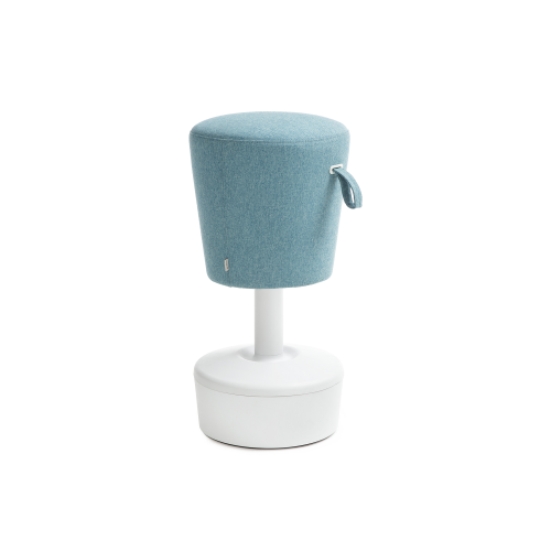 Hocker Mia mit innovativem Fußkreuz und 3D-Sitzmechanik B/H/T: 36x57-90x36 cm, Platingrau, Stoffgruppe C3