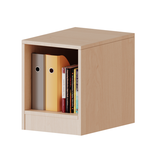 Regal, einreihig, 1 Ordnerhöhe - evo180 Serie Breite 36,1 cm, Gesamthöhe 46 cm, mit Sockel, ohne Boxen