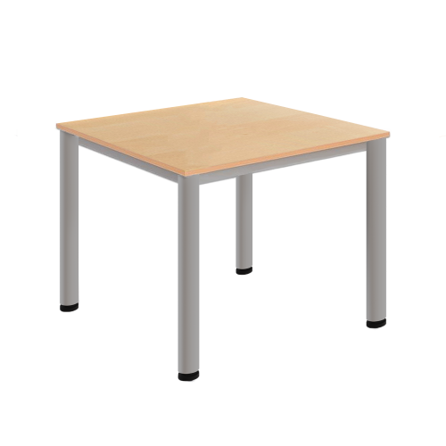Tischserie FLEXIBEL Quadrattisch Melamin Quadrattisch 75x75 cm, Standfüsse Rundrohr 60 x 2mm, wählbar sind das Dekor, Gestellfarbe und Tischhöhe