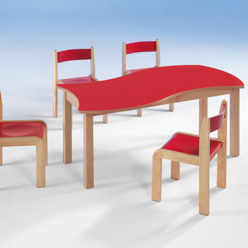 Swing-It WOODY rechteckiger Wellentisch Schultisch B/H/T: 120x52x60 cm, kombinierbar mit anderen Tischen der Serie